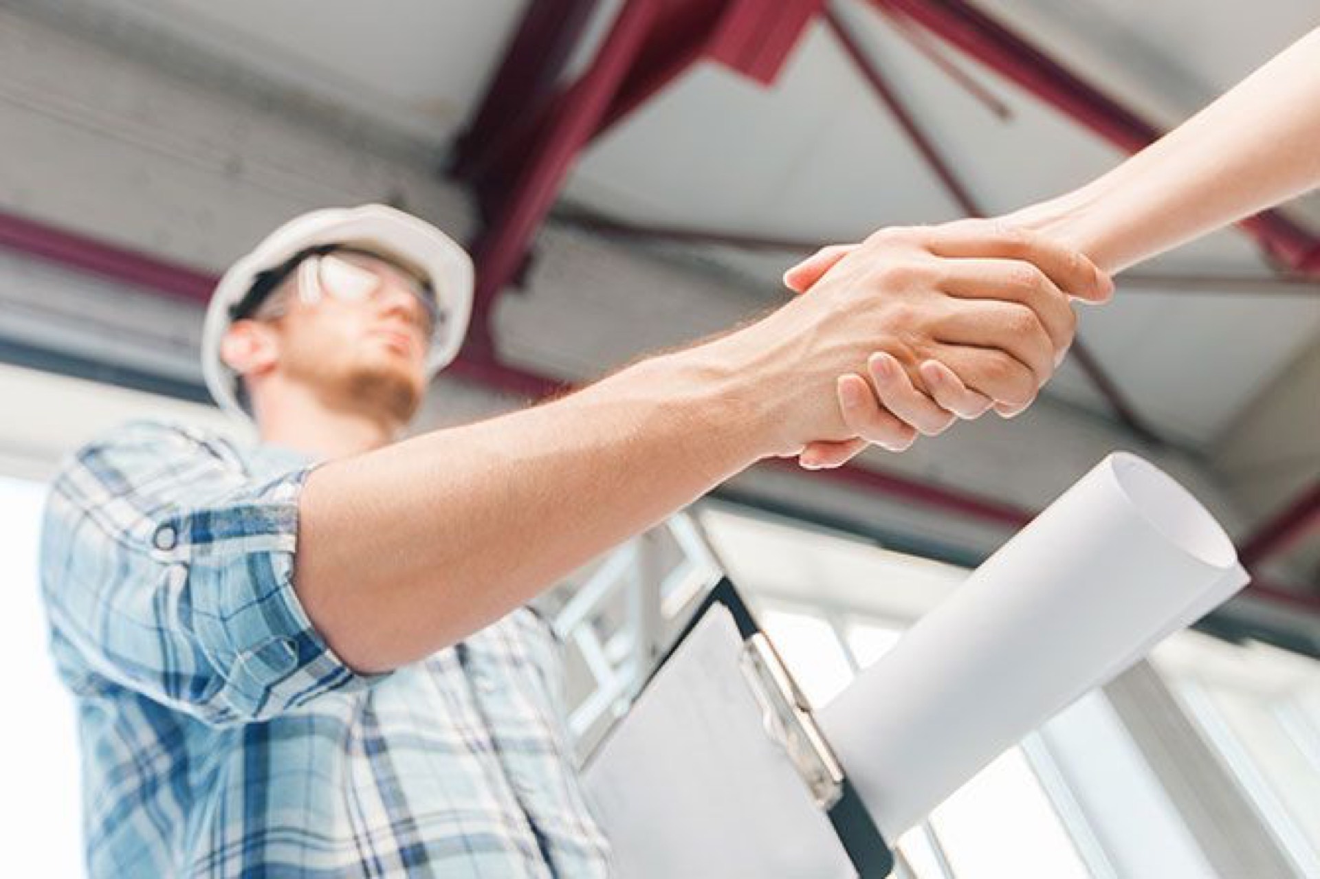 Contractor shaking hands
